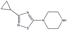 1-(3-cyclopropyl-1,2,4-thiadiazol-5-yl)piperazine, 1489486-20-5, 结构式
