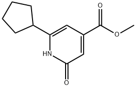 methyl 6-cyclopentyl-2-oxo-1,2-dihydropyridine-4-carboxylate 化学構造式