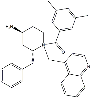 4-Piperidinamine,1-(3,5-dimethylbenzoyl)-2-(phenylmethyl)-N-(4-quinolinylmethyl)-, (2R,4S)-|化合物 CGP-49823