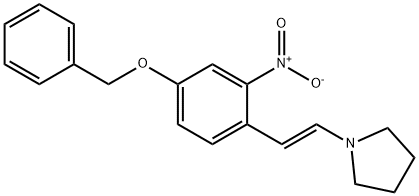 (E)-1-(4-(benzyloxy)-2-nitrostyryl)pyrrolidine 化学構造式