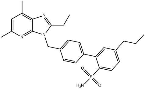 4-((2-ethyl-5,7-dimethyl-3H-imidazo[4,5-b]pyridin-3-yl)methyl)-5-propyl-[1,1-biphenyl]-2-sulfonamide Structure