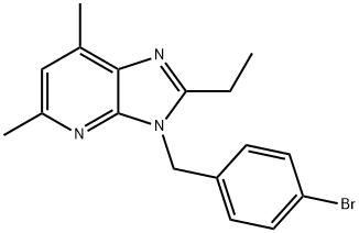 3-(4-bromobenzyl)-2-ethyl-5,7-dimethyl-3H-imidazo[4,5-b]pyridine Struktur
