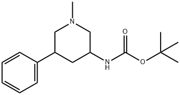 tert-butyl (1-methyl-5-phenylpiperidin-3-yl)carbamate 化学構造式