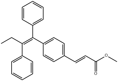 (E)-甲基 3-(4-((Z)-1,2-二苯基丁-1-烯-1-基)苯基)丙烯酰基酯, 155701-59-0, 结构式