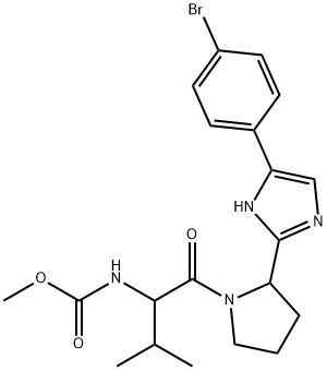 methyl (1-(2-(4-(4-bromophenyl)-1H-imidazol-2-yl)pyrrolidin-1-yl)-3-methyl-1-oxobutan-2-yl)carbamate Structure