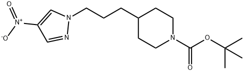 4-[3-(4-NITRO-PYRAZOL-1-YL)-PROPYL]-PIPERIDINE-1-CARBOXYLIC ACID TERT-BUTYL ESTER, 1625680-27-4, 结构式