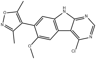 4-(4-chloro-6-methoxy-9H-pyrimido[4,5-b]indol-7-yl)-3,5-dimethylisoxazole Struktur