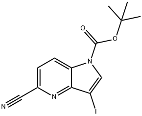 5-Cyano-3-iodo-pyrrolo[3,2-b]pyridine-1-carboxylic acid tert-butyl ester Structure