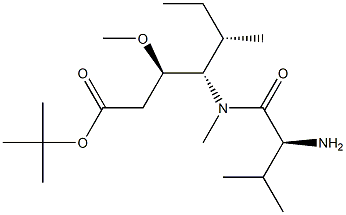 tert-butyl (3R,4S,5S)-4-((S)-2-amino-N,3-dimethylbutanamido)-3-methoxy-5-methylheptanoate 化学構造式