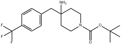 tert-Butyl 4-amino-4-[4-(trifluoromethyl)benzyl]piperidine-1-carboxylate Structure
