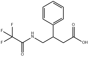 3-phenyl-4-(trifluoroacetamido)butanoic acid 化学構造式