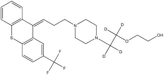 2-[1,1,2,2-tetradeuterio-2-[4-[(3Z)-3-[2-(trifluoromethyl)thioxanthen-9-ylidene]propyl]piperazin-1-yl]ethoxy]ethanol 结构式