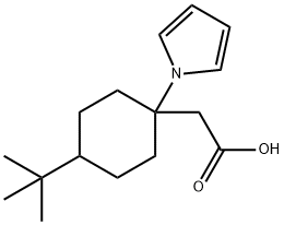 (4-tert-Butyl-1-pyrrol-1-yl-cyclohexyl)-acetic acid 化学構造式