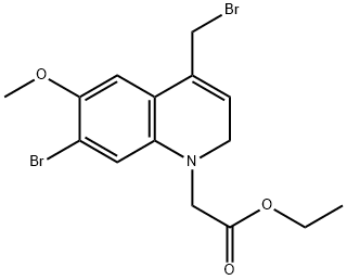(7-Bromo-4-bromomethyl-6-methoxy-2H-quinolin-1-yl)-acetic acid ethyl ester,1799570-94-7,结构式