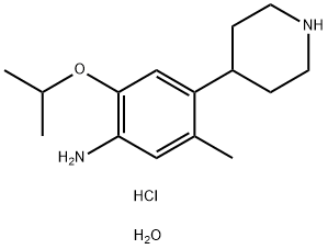 2-イソプロポキシ-5-メチル-4-(ピペリジン-4-イル)アニリン二塩酸塩水和物 化学構造式