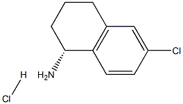 (R)-6-氯-1,2,3,4-四氢萘-1-胺盐酸盐, 1810074-75-9, 结构式