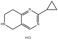 2-cyclopropyl-5,6,7,8-tetrahydropyrido[4,3-d]pyrimidine:hydrochloride,1820615-71-1,结构式