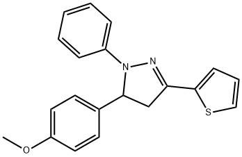 5-(4-methoxyphenyl)-1-phenyl-3-(thiophen-2-yl)-4,5-dihydro-1H-pyrazole,18213-38-2,结构式