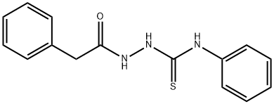 (Z)-N-phenyl-N-(2-phenylacetyl)carbamohydrazonothioic acid 化学構造式