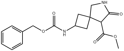 Methyl 2-(((Benzyloxy)Carbonyl)Amino)-7-Oxo-6-Azaspiro[3.4]Octane-8-Carboxylate 化学構造式
