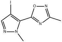 5-(4-iodo-1-methyl-1H-pyrazol-5-yl)-3-methyl-1,2,4-oxadiazole Structure