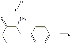 D-Phenylalanine, 4-cyano-, methyl ester, monohydrochloride 化学構造式