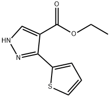 ethyl 5-(thiophen-2-yl)-1H-pyrazole-4-carboxylate, 194546-13-9, 结构式