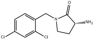 (R)-3-アミノ-1-(2,4-ジクロロベンジル)ピロリジン-2-オン 化学構造式