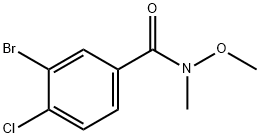 3-ブロモ-4-クロロ-N-メトキシ-N-メチルベンズアミド 化学構造式