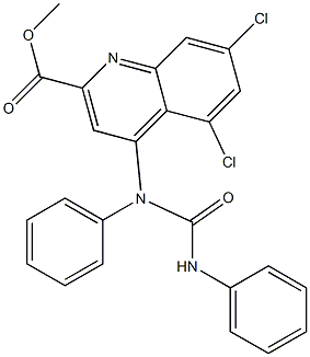 (N,N-diphenyl)-4-ureido-5,7-dichloro-2-carboxy-quinoline methyl ester Structure