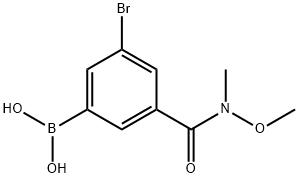 5-Bromo-3-(N,O-dimethylhydroxylaminocarbonyl)phenylboronic acid Structure