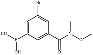 5-Bromo-3-(N,O-dimethylhydroxylaminocarbonyl)phenylboronic acid Struktur