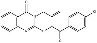 3-allyl-2-((2-(4-chlorophenyl)-2-oxoethyl)thio)quinazolin-4(3H)-one Struktur