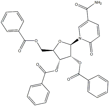 3-Pyridinecarboxamide,1,6-dihydro-6-oxo-1-(2,3,5-tri-O-benzoyl-b-D-ribofuranosyl)- Structure
