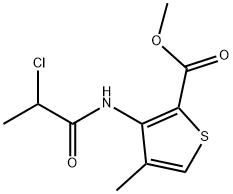 3-(2-Chloropropionyl)amino-4-methyl-2-methoxycarbonylthiophene, 23964-56-9, 结构式