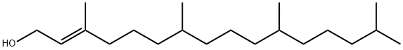 (E)-3,7,11,15-tetramethylhexadec-2-en-1-ol 化学構造式