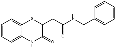 N-benzyl-2-(3-oxo-3,4-dihydro-2H-benzo[b][1,4]thiazin-2-yl)acetamide,256955-60-9,结构式
