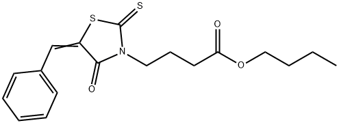 butyl (Z)-4-(5-benzylidene-4-oxo-2-thioxothiazolidin-3-yl)butanoate Structure