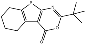 2-(tert-butyl)-5,6,7,8-tetrahydro-4H-benzo[4,5]thieno[2,3-d][1,3]oxazin-4-one 化学構造式