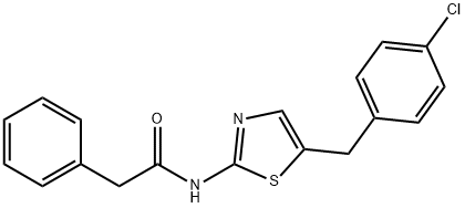 N-(5-(4-chlorobenzyl)thiazol-2-yl)-2-phenylacetamide 结构式