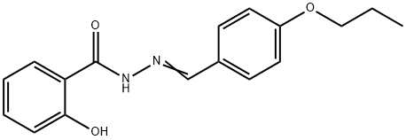 2-hydroxy-N-[(E)-(4-propoxyphenyl)methylideneamino]benzamide Struktur
