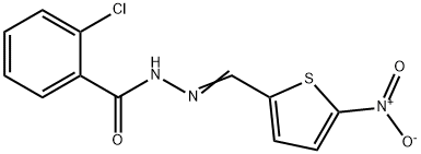 2-chloro-N'-[(5-nitro-2-thienyl)methylene]benzohydrazide 化学構造式