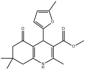 methyl 2,7,7-trimethyl-4-(5-methylfuran-2-yl)-5-oxo-1,4,5,6,7,8-hexahydroquinoline-3-carboxylate Structure