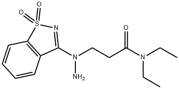 3-[1-(1,1-dioxido-1,2-benzothiazol-3-yl)hydrazinyl]-N,N-diethylpropanamide 结构式