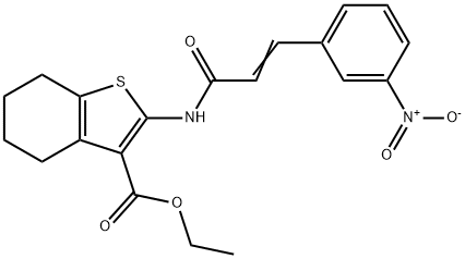 ethyl (E)-2-(3-(3-nitrophenyl)acrylamido)-4,5,6,7-tetrahydrobenzo[b]thiophene-3-carboxylate,299953-31-4,结构式