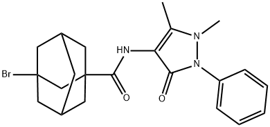 (1r,3s,5R,7S)-3-bromo-N-(1,5-dimethyl-3-oxo-2-phenyl-2,3-dihydro-1H-pyrazol-4-yl)adamantane-1-carboxamide Structure