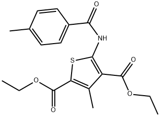 diethyl 3-methyl-5-(4-methylbenzamido)thiophene-2,4-dicarboxylate 结构式