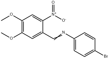 (4-bromophenyl)(4,5-dimethoxy-2-nitrobenzylidene)amine 化学構造式