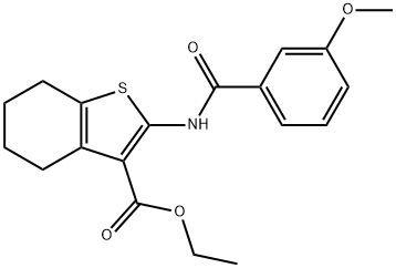ethyl 2-(3-methoxybenzamido)-4,5,6,7-tetrahydrobenzo[b]thiophene-3-carboxylate Struktur