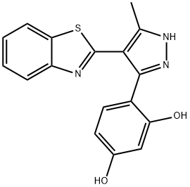4-(4-(benzo[d]thiazol-2-yl)-5-methyl-1H-pyrazol-3-yl)benzene-1,3-diol Structure